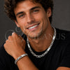 Stainless Steel Necklace and Bracelet, Polished, Steel Finish, 06.116.0224.22