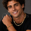 Stainless Steel Necklace and Bracelet, Polished, Golden Finish, 06.116.0224.1.22