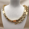 Stainless Steel Necklace and Bracelet, Polished, Golden Finish, 06.116.0224.1.22
