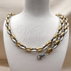 Stainless Steel Necklace and Bracelet, Puff Mariner Design, Polished, Two Tone, 06.116.0226.22