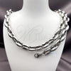 Stainless Steel Necklace and Bracelet, Puff Mariner Design, Polished, Steel Finish, 06.116.0227.22
