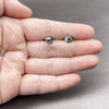 Rhodium Gold Filled Stud Earring, with Green Cubic Zirconia, Polished, Rhodium Finish, 02.310.0133