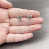 Rhodium Gold Filled Stud Earring, Dragon-Fly Design, with Green Cubic Zirconia, Polished, Rhodium Finish, 02.310.0135