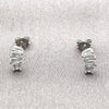 White Gold Filled Stud Earring, with White Cubic Zirconia, Polished, Rhodium Finish, 02.310.0137