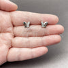 White Gold Filled Stud Earring, Butterfly Design, with White Cubic Zirconia, Polished, Rhodium Finish, 02.310.0140