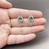 Rhodium Gold Filled Stud Earring, Heart Design, with White Cubic Zirconia, Polished, Rhodium Finish, 02.310.0141