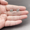 Rhodium Gold Filled Stud Earring, Heart and Arrow Design, with White Cubic Zirconia, Polished, Rhodium Finish, 02.310.0142