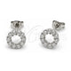 Arete Dormilona 02.310.0145 Oro Laminado Blanco, con Zirconia Cubica Blanca, Pulido, Rodinado
