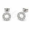 Rhodium Gold Filled Stud Earring, with White Cubic Zirconia, Polished, Rhodium Finish, 02.310.0145