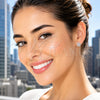 White Gold Filled Stud Earring, Star Design, with White Cubic Zirconia, Polished, Rhodium Finish, 02.310.0146