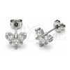 White Gold Filled Stud Earring, Heart Design, with White Cubic Zirconia, Polished, Rhodium Finish, 02.310.0148