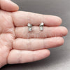 Rhodium Gold Filled Stud Earring, Drink Glass Design, with White Micro Pave, Polished, Rhodium Finish, 02.310.0150