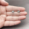 Rhodium Gold Filled Stud Earring, Bird Design, with White and Black Micro Pave, Polished, Rhodium Finish, 02.310.0152