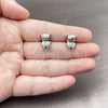White Gold Filled Stud Earring, Little Girl Design, with White Cubic Zirconia, Polished, Rhodium Finish, 02.310.0155