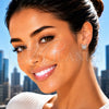 Rhodium Gold Filled Stud Earring, Butterfly Design, with White Micro Pave, Polished, Rhodium Finish, 02.310.0159