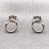 White Gold Filled Stud Earring, with Multicolor Cubic Zirconia, Polished, Rhodium Finish, 02.310.0162