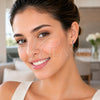 White Gold Filled Stud Earring, with Multicolor Cubic Zirconia, Polished, Rhodium Finish, 02.310.0164
