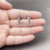White Gold Filled Stud Earring, with Multicolor Cubic Zirconia, Polished, Rhodium Finish, 02.310.0164
