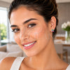 White Gold Filled Stud Earring, with Multicolor Cubic Zirconia, Polished, Rhodium Finish, 02.310.0169