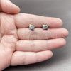White Gold Filled Stud Earring, with Multicolor Cubic Zirconia, Polished, Rhodium Finish, 02.310.0169
