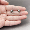 Rhodium Gold Filled Stud Earring, Horse Design, with Multicolor Cubic Zirconia, Polished, Rhodium Finish, 02.310.0174