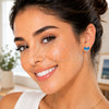 White Gold Filled Stud Earring, Heart Design, with White Cubic Zirconia, Blue Enamel Finish, Rhodium Finish, 02.310.0175