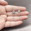 Rhodium Gold Filled Stud Earring, Cluster Design, with White Cubic Zirconia, Polished, Rhodium Finish, 02.310.0178