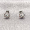 Rhodium Gold Filled Stud Earring, Cluster Design, with White Cubic Zirconia, Polished, Rhodium Finish, 02.310.0178