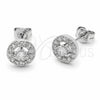 Rhodium Gold Filled Stud Earring, Cluster Design, with White Cubic Zirconia, Polished, Rhodium Finish, 02.310.0178