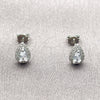 White Gold Filled Stud Earring, Teardrop and Cluster Design, Polished, Rhodium Finish, 02.310.0179