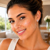 Rhodium Gold Filled Stud Earring, Fish and Star Design, with White Cubic Zirconia, Polished, Rhodium Finish, 02.310.0181