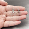Rhodium Gold Filled Stud Earring, Butterfly Design, with White Micro Pave, Polished, Rhodium Finish, 02.310.0187