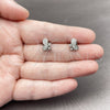 Rhodium Gold Filled Stud Earring, Angel Design, with White Cubic Zirconia, Polished, Rhodium Finish, 02.310.0188