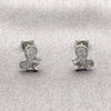 Rhodium Gold Filled Stud Earring, Angel Design, with White Cubic Zirconia, Polished, Rhodium Finish, 02.310.0188