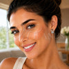 Rhodium Gold Filled Stud Earring, Little Girl Design, with White Cubic Zirconia, Polished, Rhodium Finish, 02.310.0189