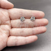 White Gold Filled Stud Earring, with Multicolor Cubic Zirconia, Polished, Rhodium Finish, 02.310.0198