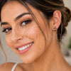 Rhodium Gold Filled Stud Earring, Cross Design, with Multicolor Cubic Zirconia, Polished, Rhodium Finish, 02.310.0199