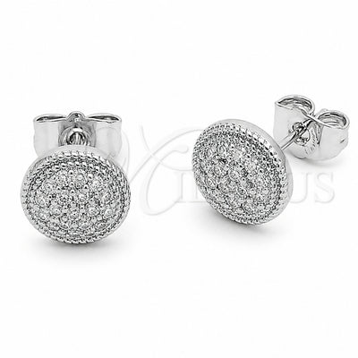 Rhodium Gold Filled Stud Earring, Cluster Design, with White Cubic Zirconia, Polished, Rhodium Finish, 02.310.0210