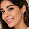 Rhodium Gold Filled Stud Earring, Heart Design, with White Cubic Zirconia, Polished, Rhodium Finish, 02.310.0219