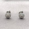 Rhodium Gold Filled Stud Earring, Cluster Design, with White Cubic Zirconia, Polished, Rhodium Finish, 02.310.0221