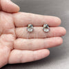 Rhodium Gold Filled Stud Earring, Heart and Diamond Design, with Multicolor and White Cubic Zirconia, Polished, Rhodium Finish, 02.310.0224
