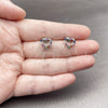 Rhodium Gold Filled Stud Earring, Heart Design, with Multicolor Cubic Zirconia, Polished, Rhodium Finish, 02.310.0213.1