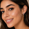 Rhodium Gold Filled Stud Earring, Leaf Design, with White Cubic Zirconia, Polished, Rhodium Finish, 02.310.0226