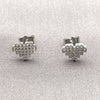 White Gold Filled Stud Earring, Heart Design, with White Cubic Zirconia, Polished, Rhodium Finish, 02.310.0228