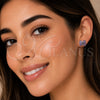 Rhodium Gold Filled Stud Earring, Baguette Design, with Amethyst Cubic Zirconia, Polished, Rhodium Finish, 02.310.0043.1