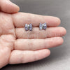 Rhodium Gold Filled Stud Earring, Baguette Design, with Amethyst Cubic Zirconia, Polished, Rhodium Finish, 02.310.0043.1