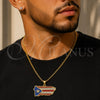 Stainless Steel Fancy Pendant, Star Design, with Multicolor Crystal, Polished, Golden Finish, 05.259.0008