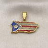 Stainless Steel Fancy Pendant, Star Design, with Multicolor Crystal, Polished, Golden Finish, 05.259.0008