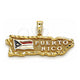 Oro Laminado Fancy Pendant, Gold Filled Style Star and Initials Design, Multicolor Enamel Finish, Golden Finish, 05.411.0078