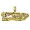 Oro Laminado Fancy Pendant, Gold Filled Style Star and Initials Design, Multicolor Enamel Finish, Golden Finish, 05.411.0078